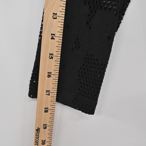 CLARA SUN WOO Womens Laser Floral Top Size XS Whimsigoth Lace Black Asymmetric - Picture 5 of 11